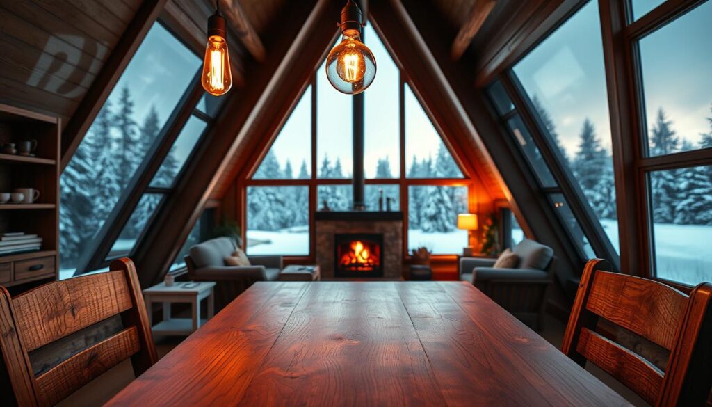 A-frame interior lighting ideas