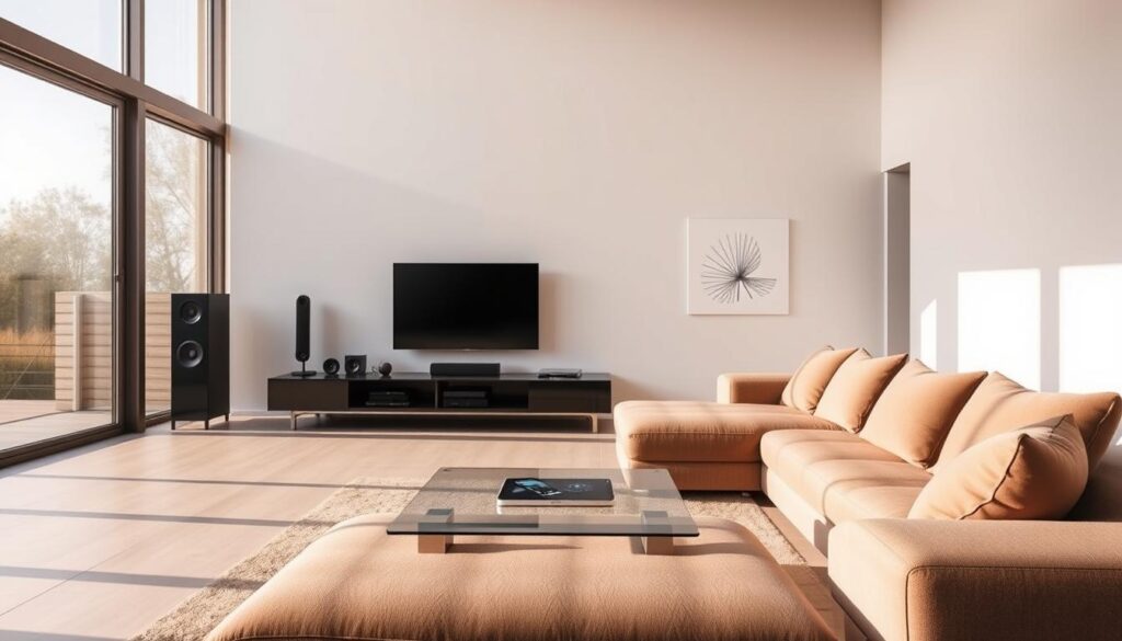 modern living room with technology