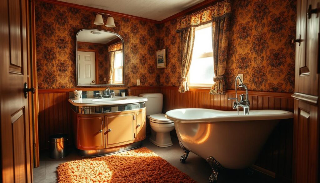 retro mobile home bathroom renovation